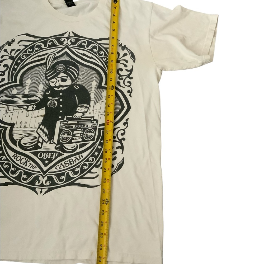 Graphic Vintage OBEY Shepard Fairey Rock The Casbah Short Sleeve Shirt Large - Picture 2 of 7